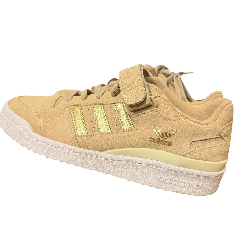 Adidas Forum Low Beige Gold Suede Sneakers H03206 Womens 10‎